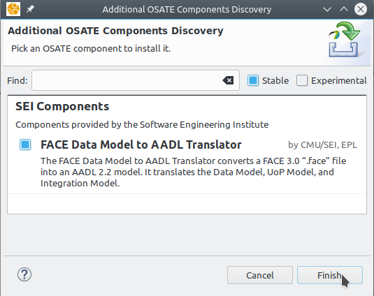 Component Installation Dialog